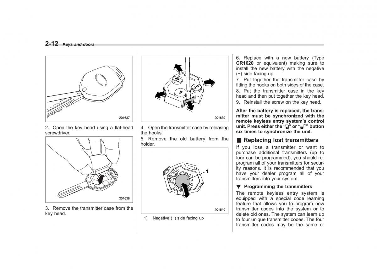 Subaru Tribeca owners manual / page 113