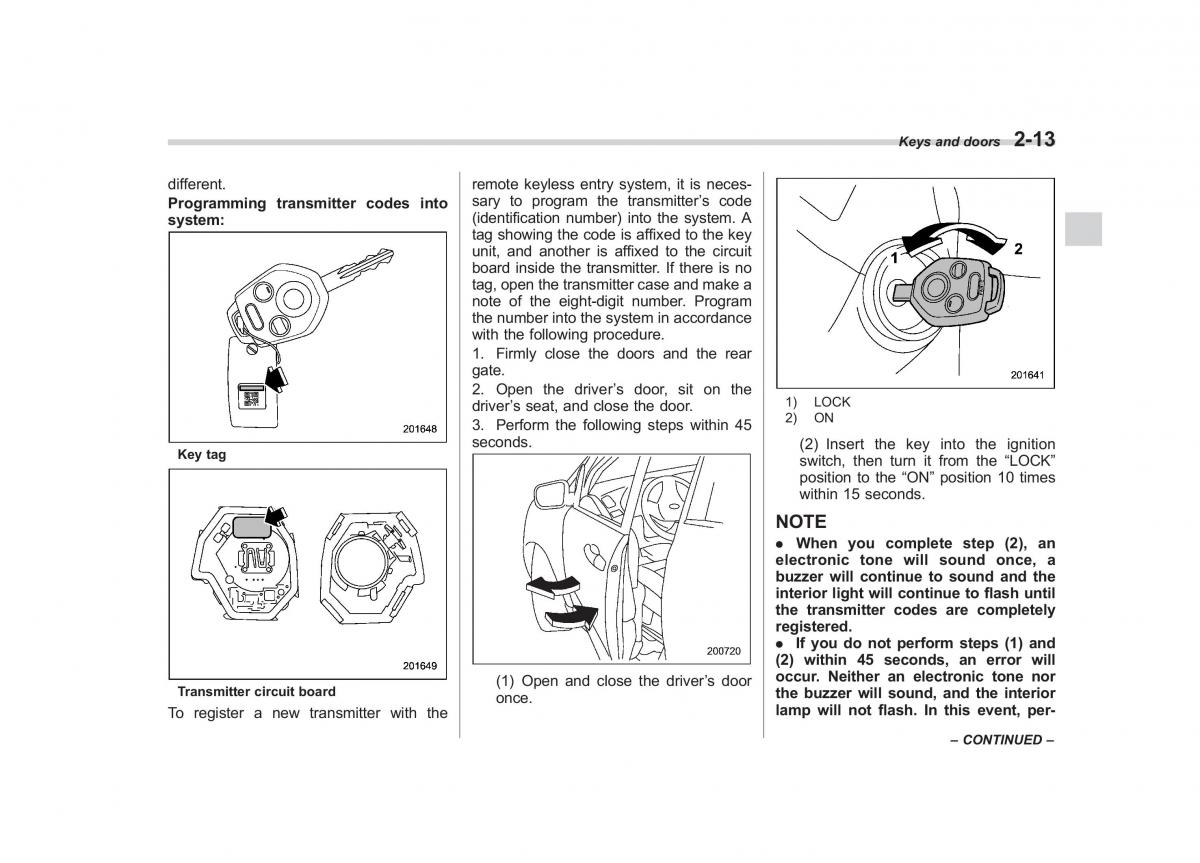 Subaru Tribeca owners manual / page 114