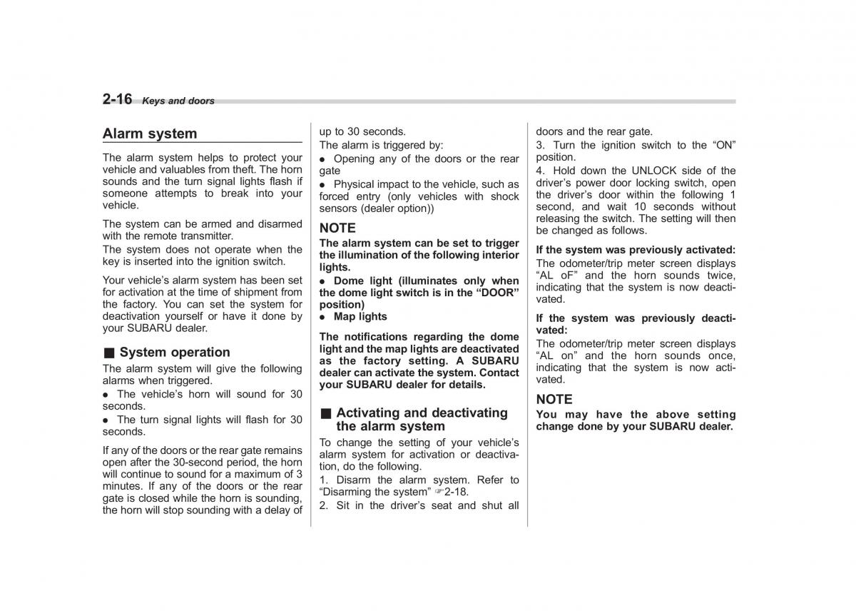 Subaru Tribeca owners manual / page 117