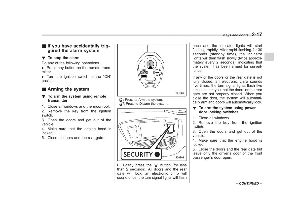 Subaru Tribeca owners manual / page 118