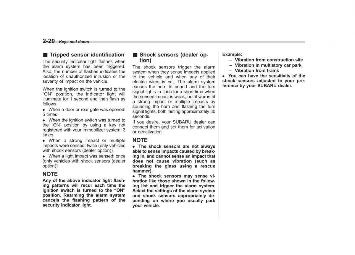 Subaru Tribeca owners manual / page 121