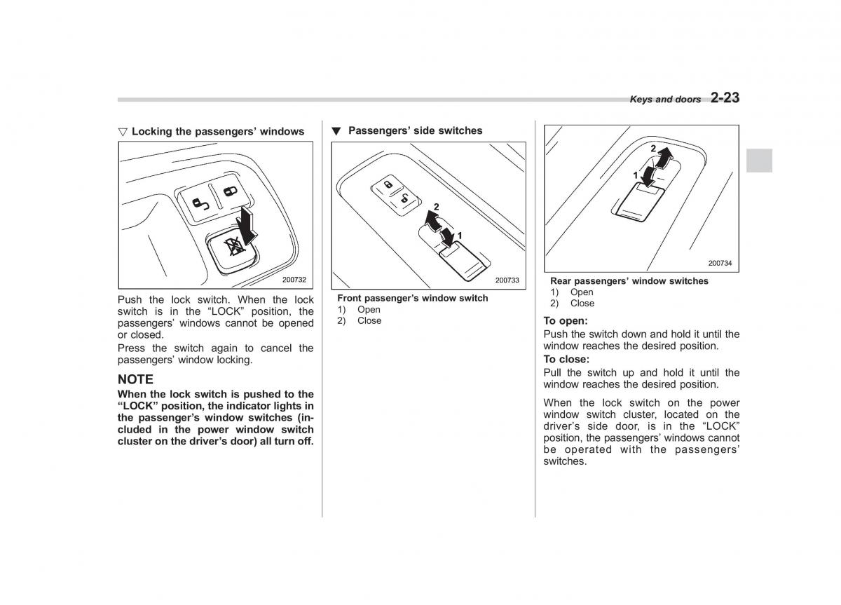 Subaru Tribeca owners manual / page 124