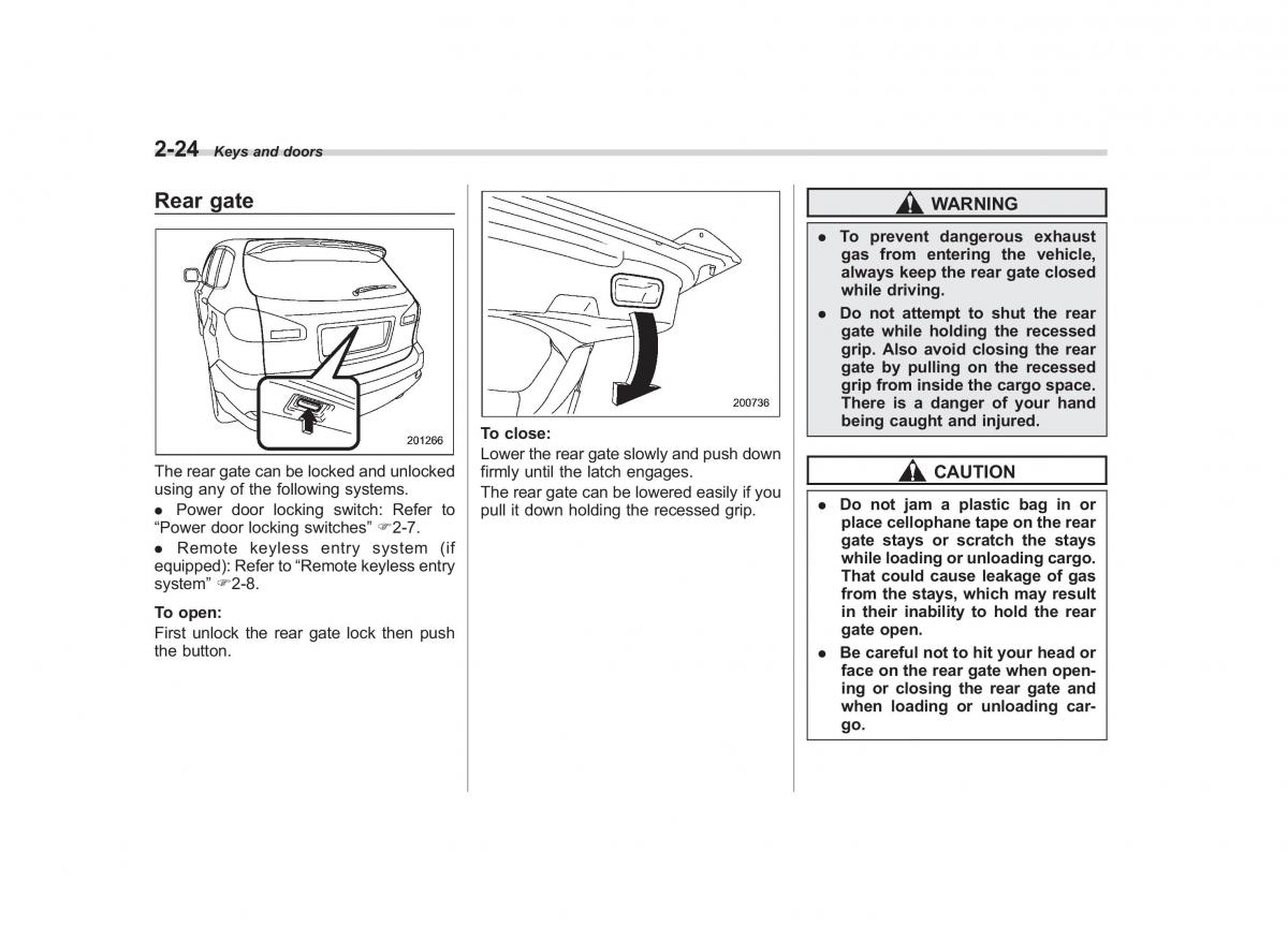 Subaru Tribeca owners manual / page 125