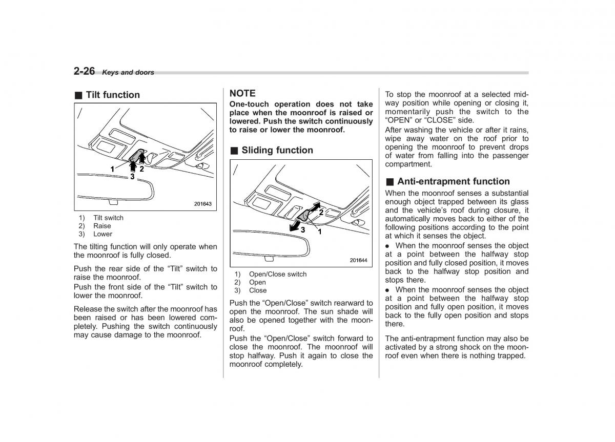 Subaru Tribeca owners manual / page 127