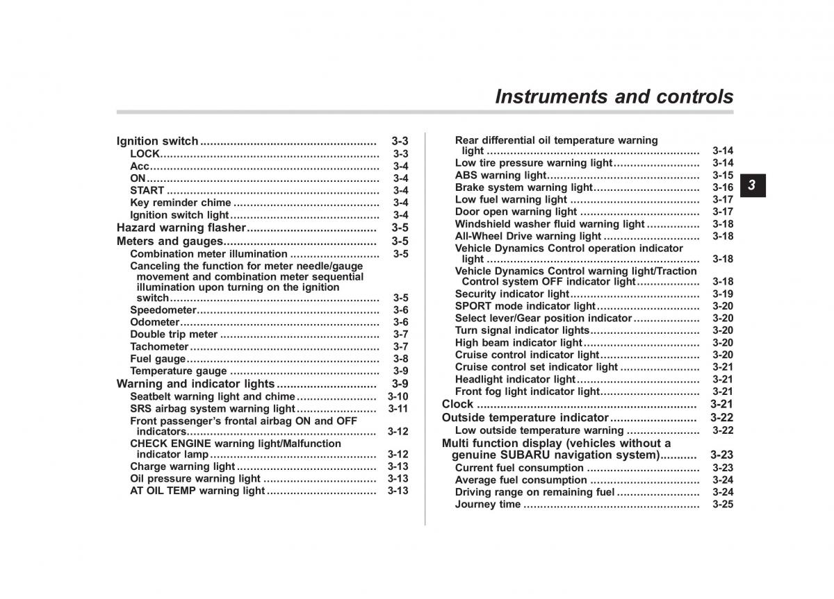 Subaru Tribeca owners manual / page 130