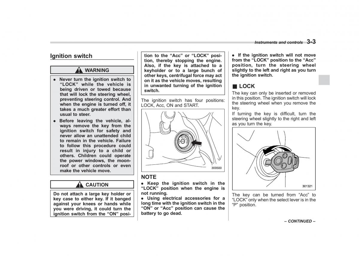 Subaru Tribeca owners manual / page 132