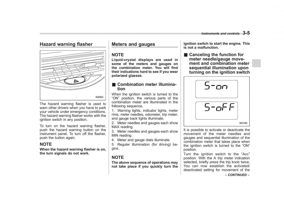 Subaru Tribeca owners manual / page 134