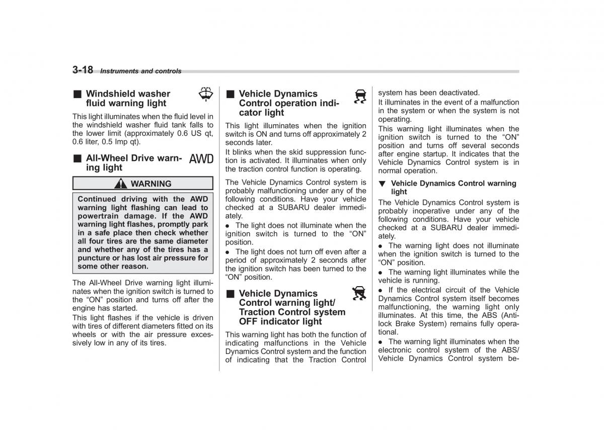 Subaru Tribeca owners manual / page 147