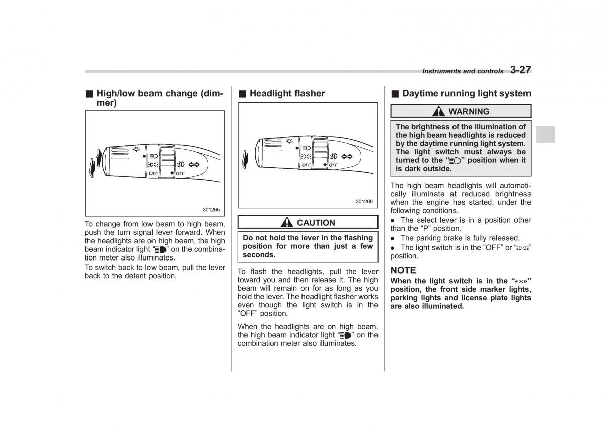 Subaru Tribeca owners manual / page 156