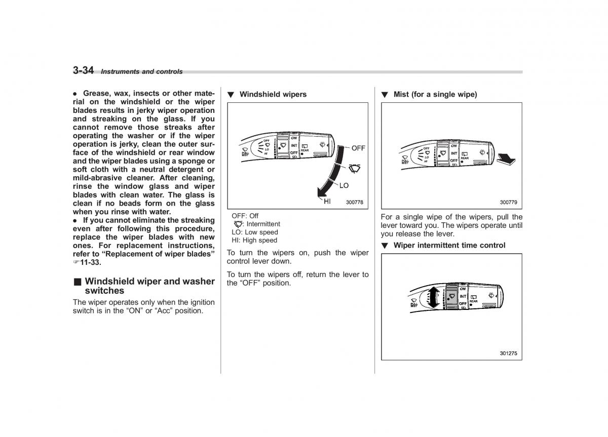 Subaru Tribeca owners manual / page 163