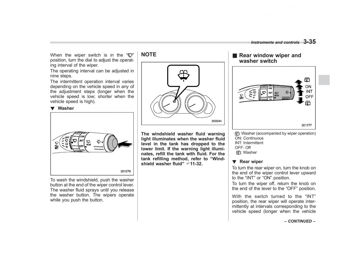 Subaru Tribeca owners manual / page 164