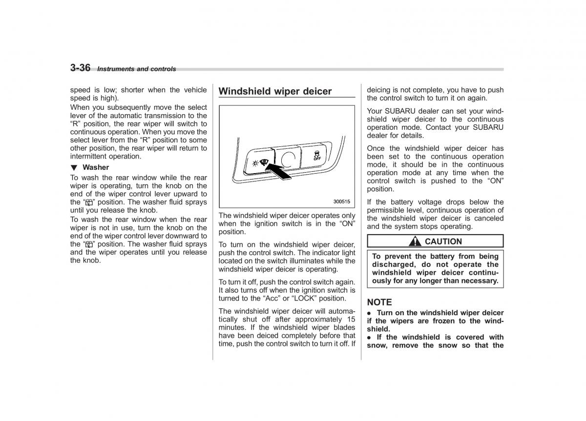 Subaru Tribeca owners manual / page 165