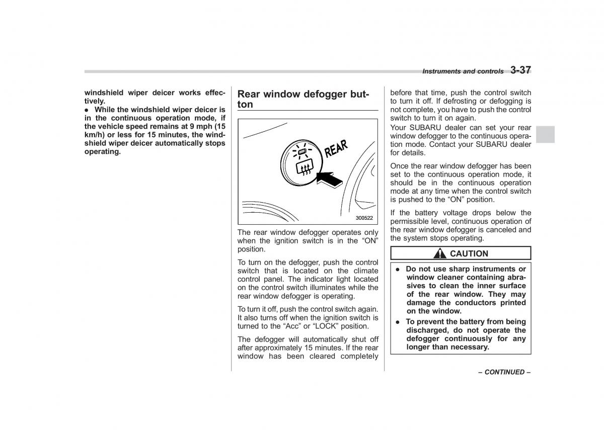 Subaru Tribeca owners manual / page 166