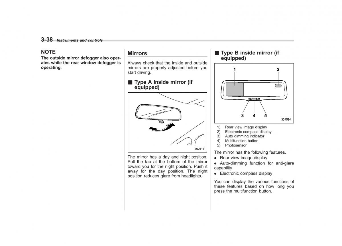 Subaru Tribeca owners manual / page 167