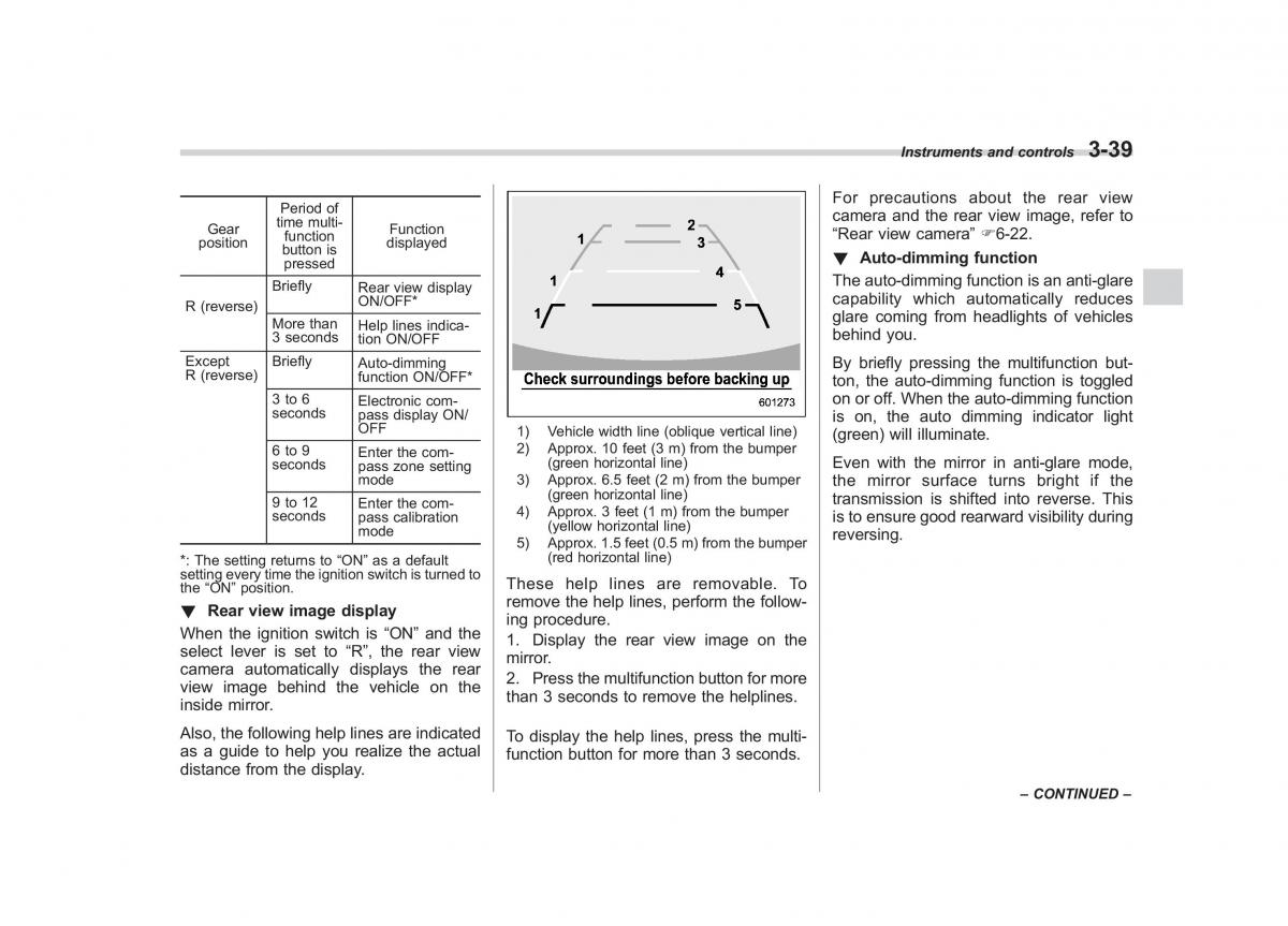 Subaru Tribeca owners manual / page 168