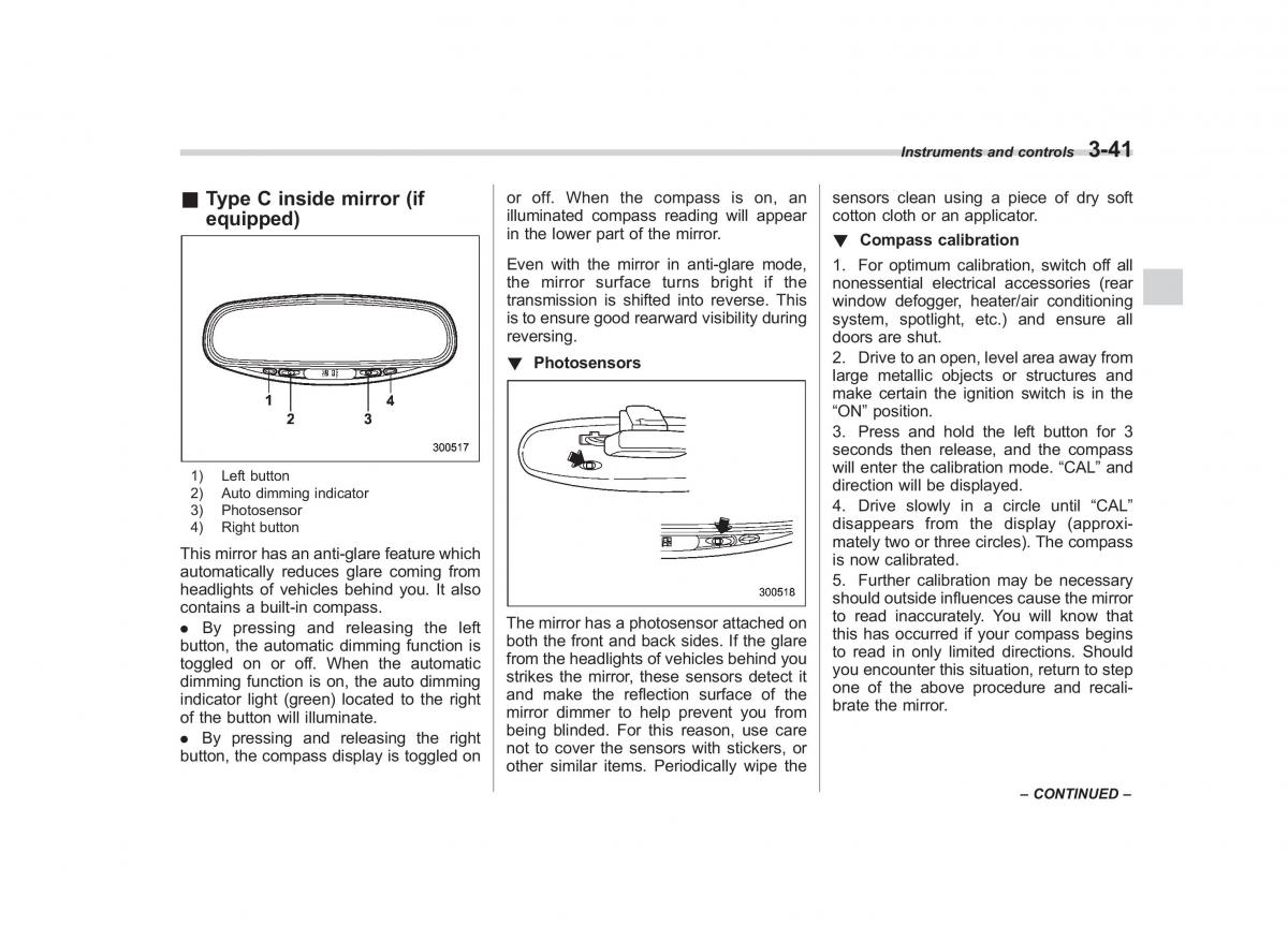 Subaru Tribeca owners manual / page 170