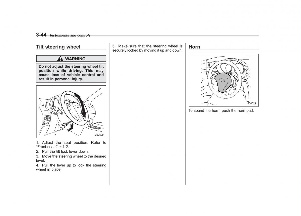 Subaru Tribeca owners manual / page 173