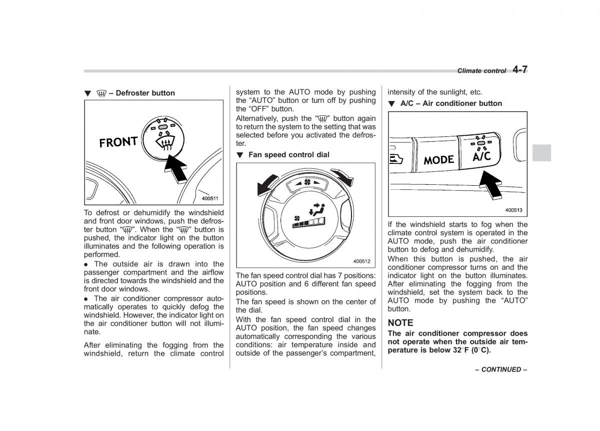 Subaru Tribeca owners manual / page 180