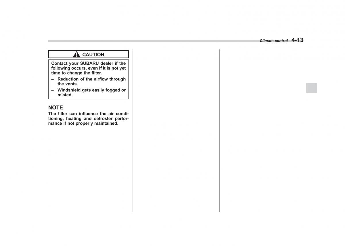 Subaru Tribeca owners manual / page 186