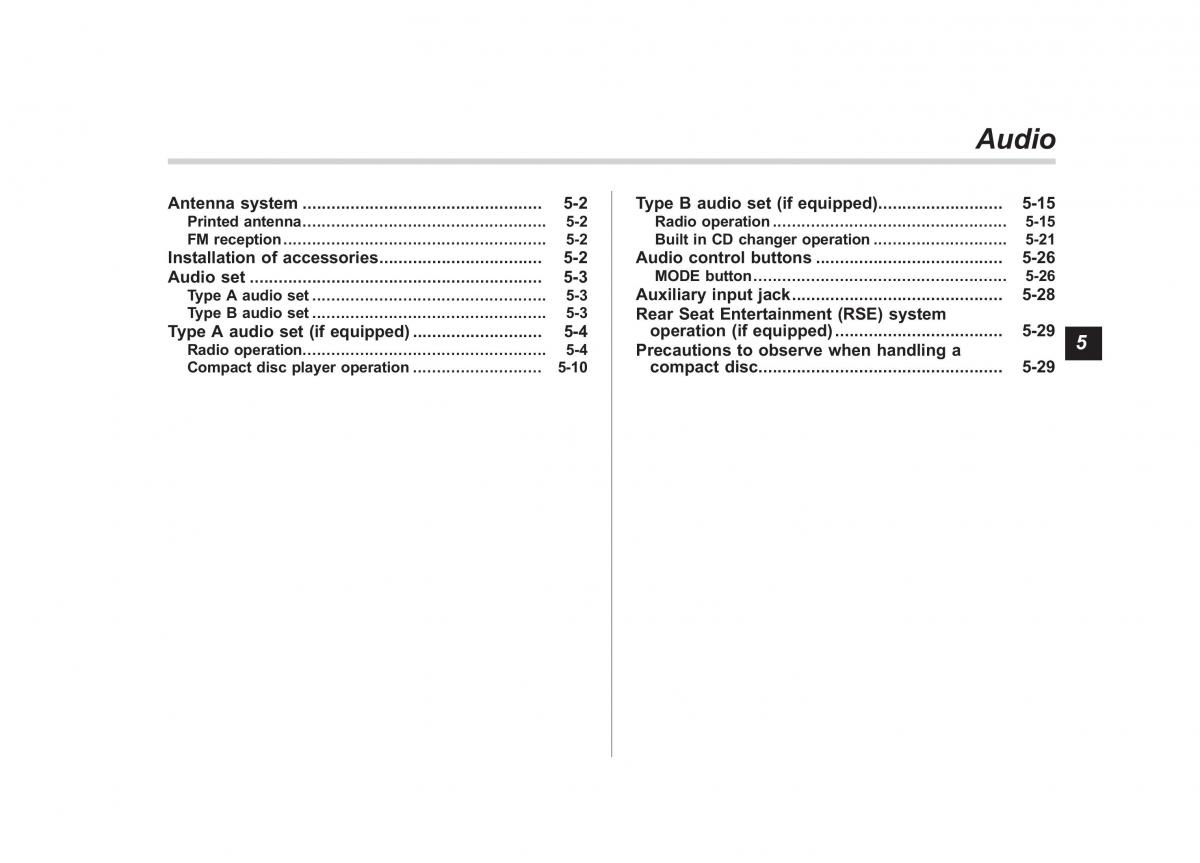 Subaru Tribeca owners manual / page 188