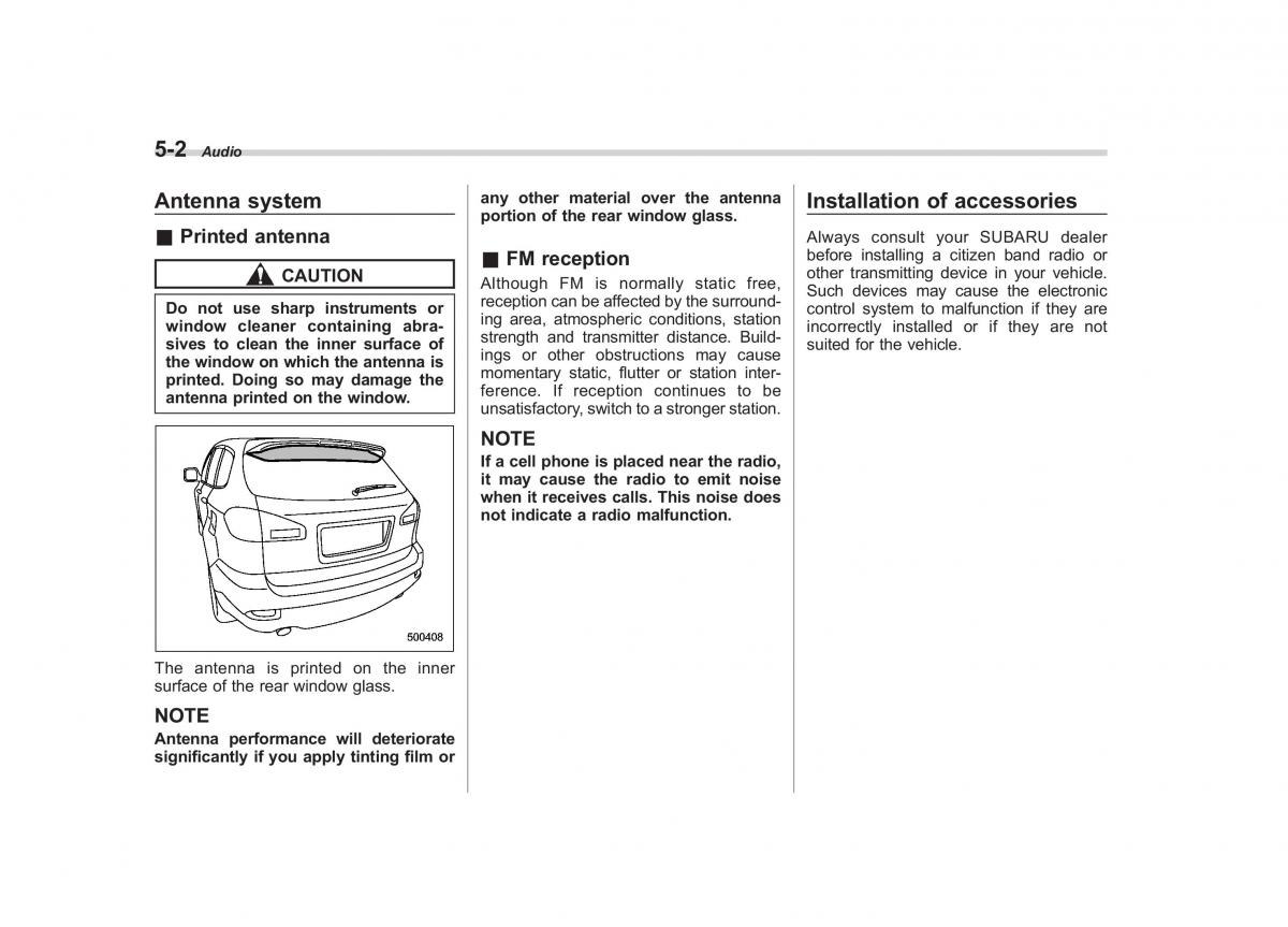 Subaru Tribeca owners manual / page 189