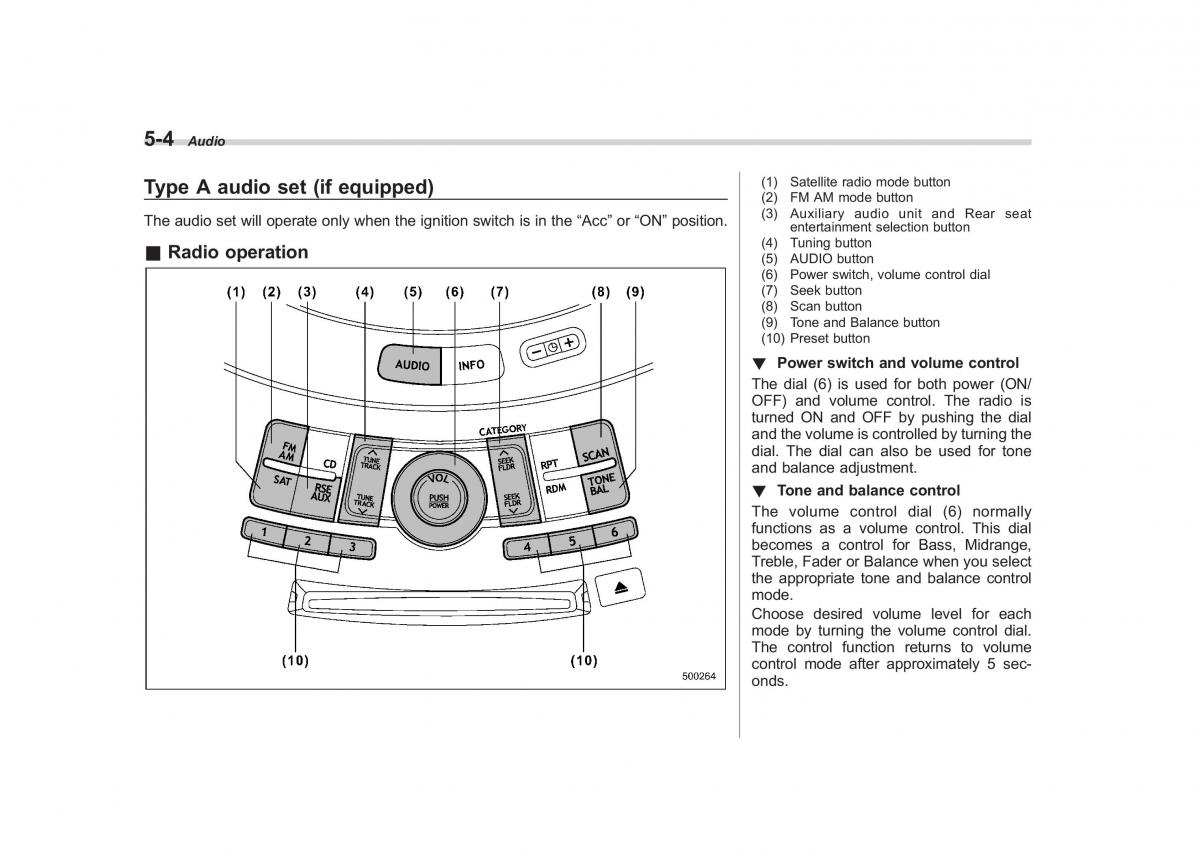 Subaru Tribeca owners manual / page 191