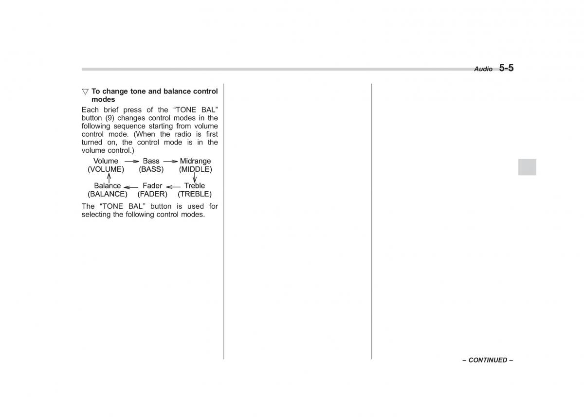 Subaru Tribeca owners manual / page 192