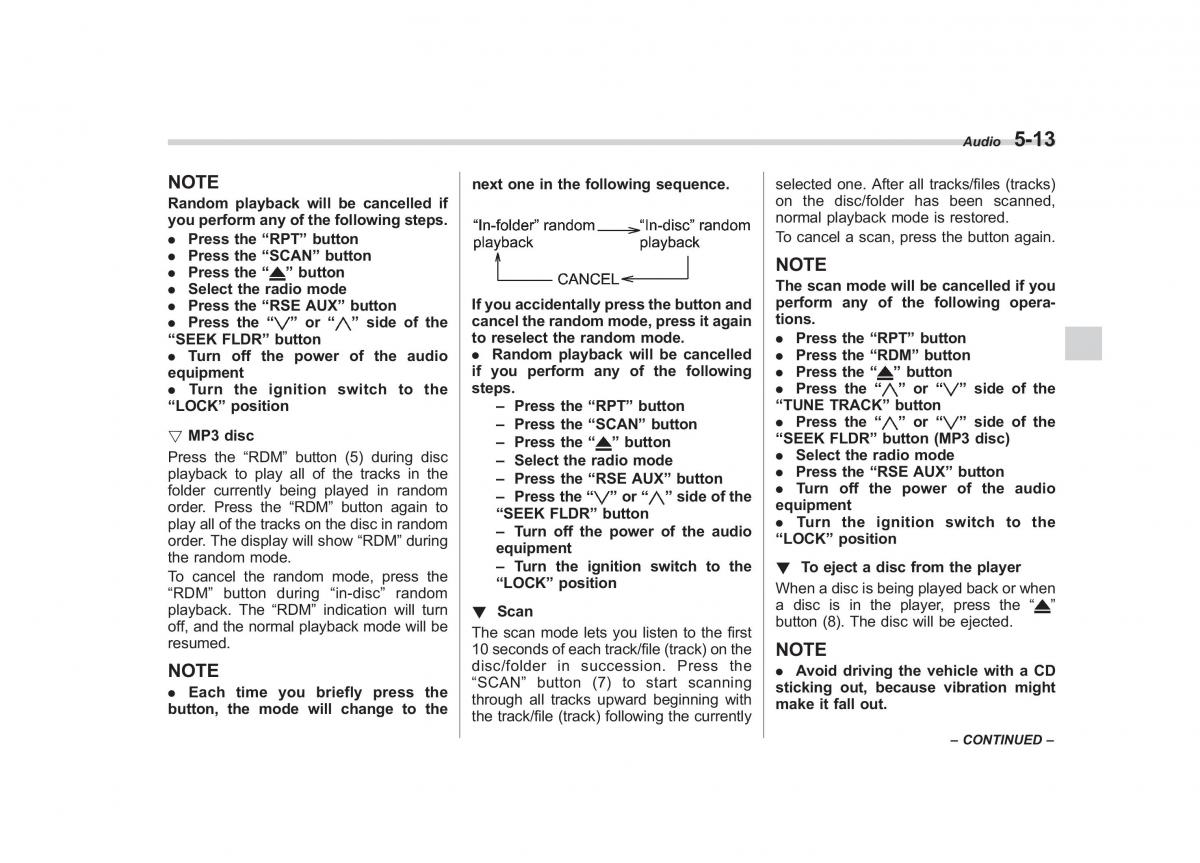 Subaru Tribeca owners manual / page 200