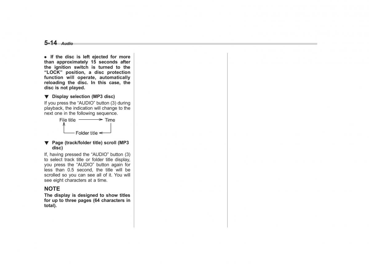 Subaru Tribeca owners manual / page 201