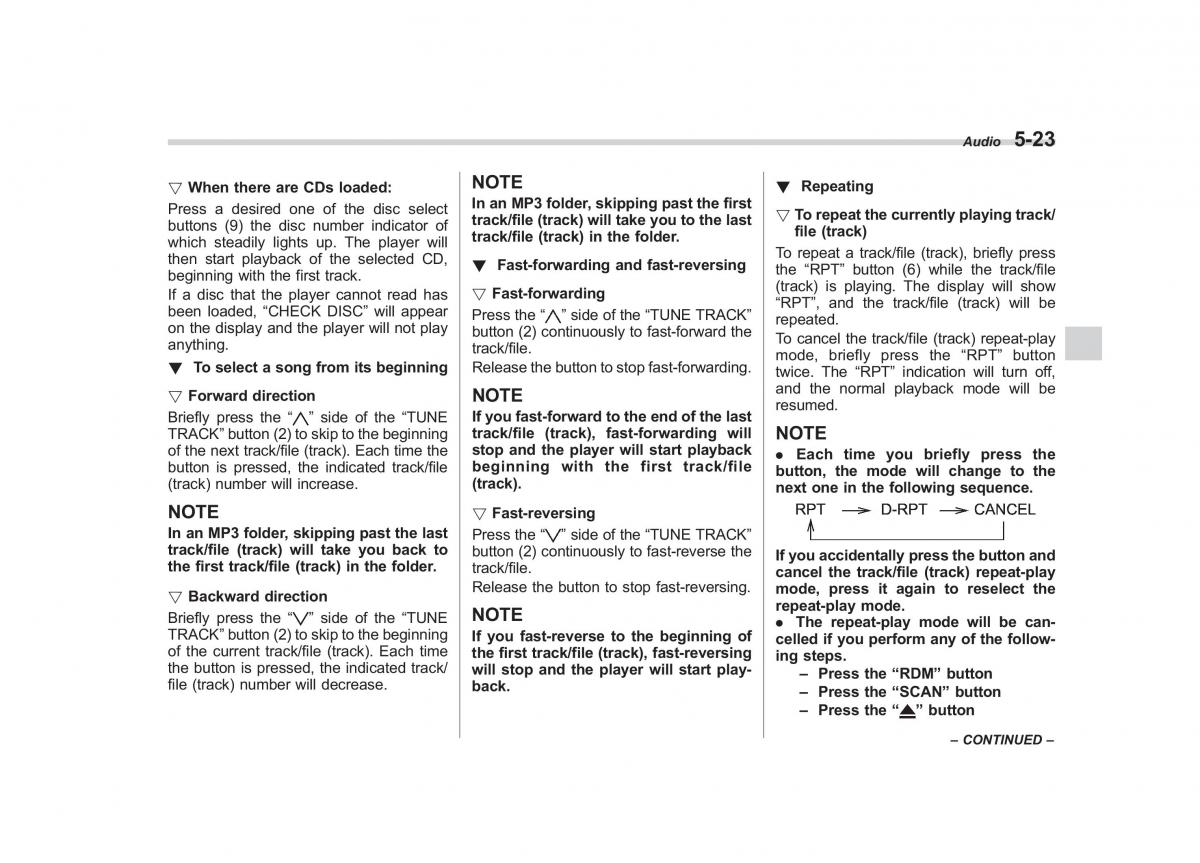 Subaru Tribeca owners manual / page 210