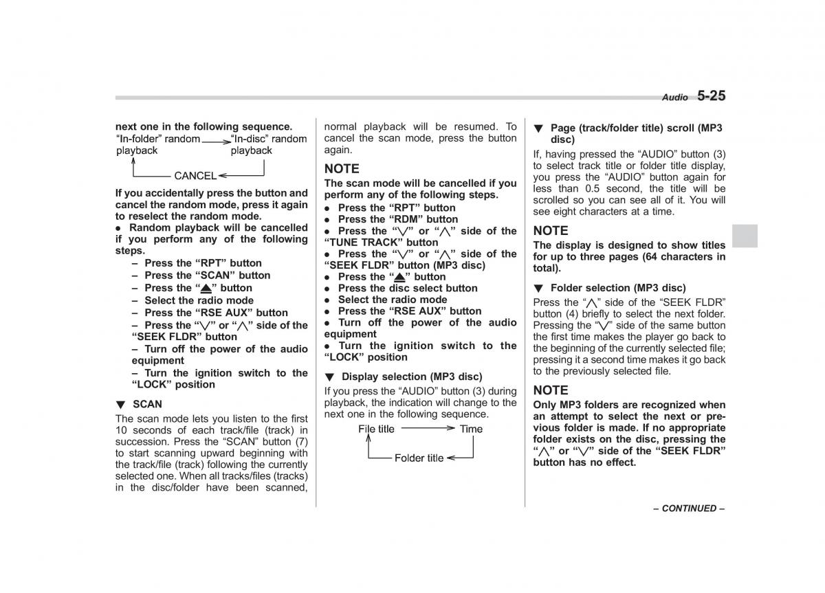 Subaru Tribeca owners manual / page 212