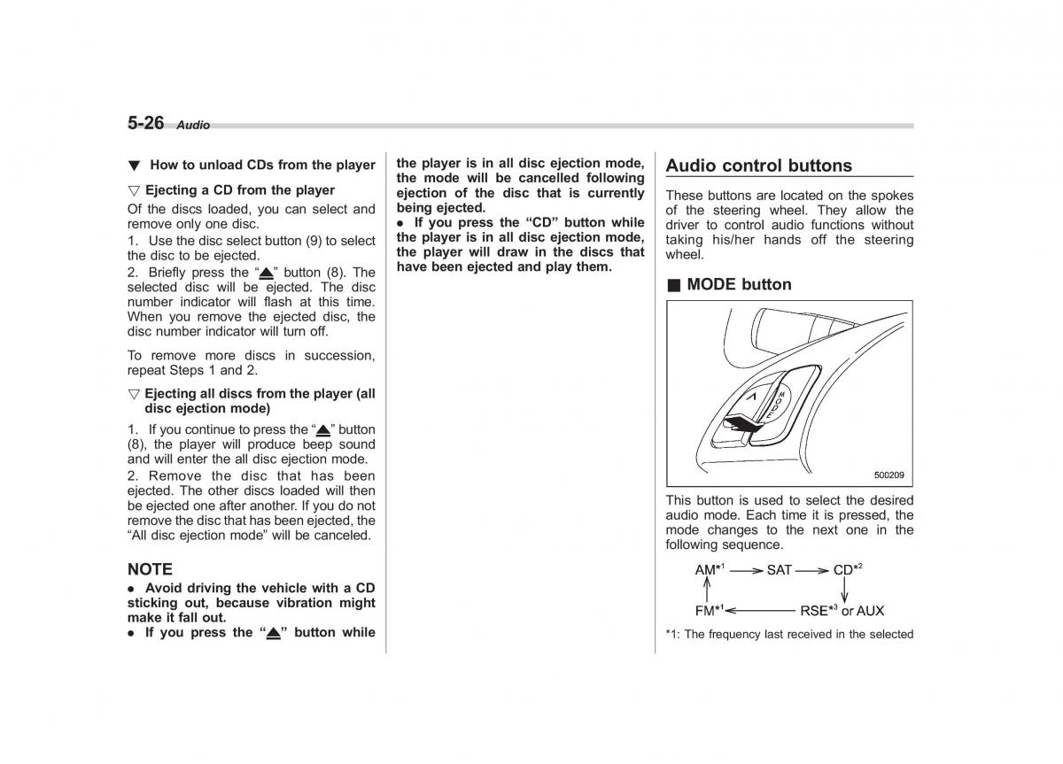 Subaru Tribeca owners manual / page 213