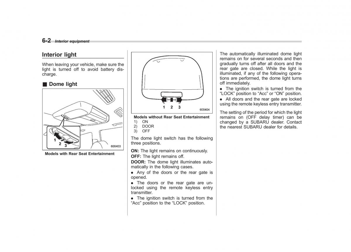 Subaru Tribeca owners manual / page 219