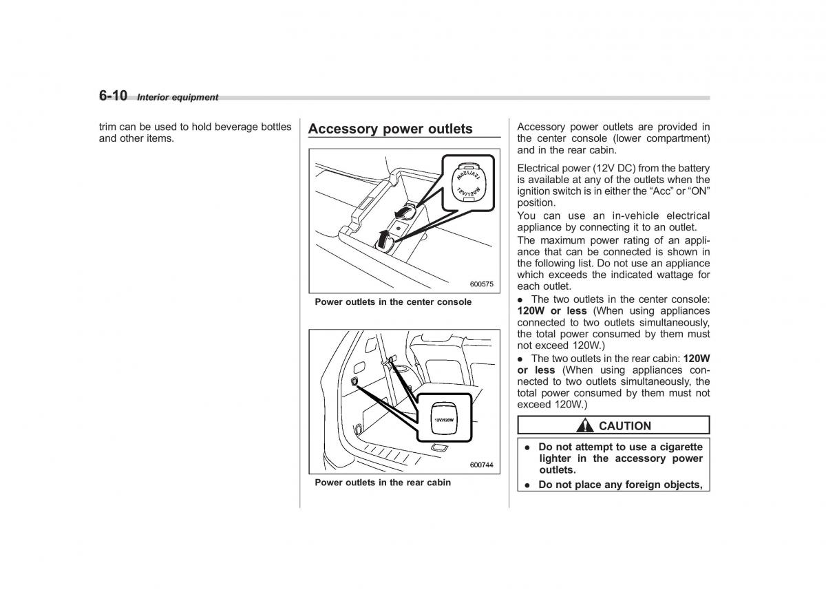 Subaru Tribeca owners manual / page 227