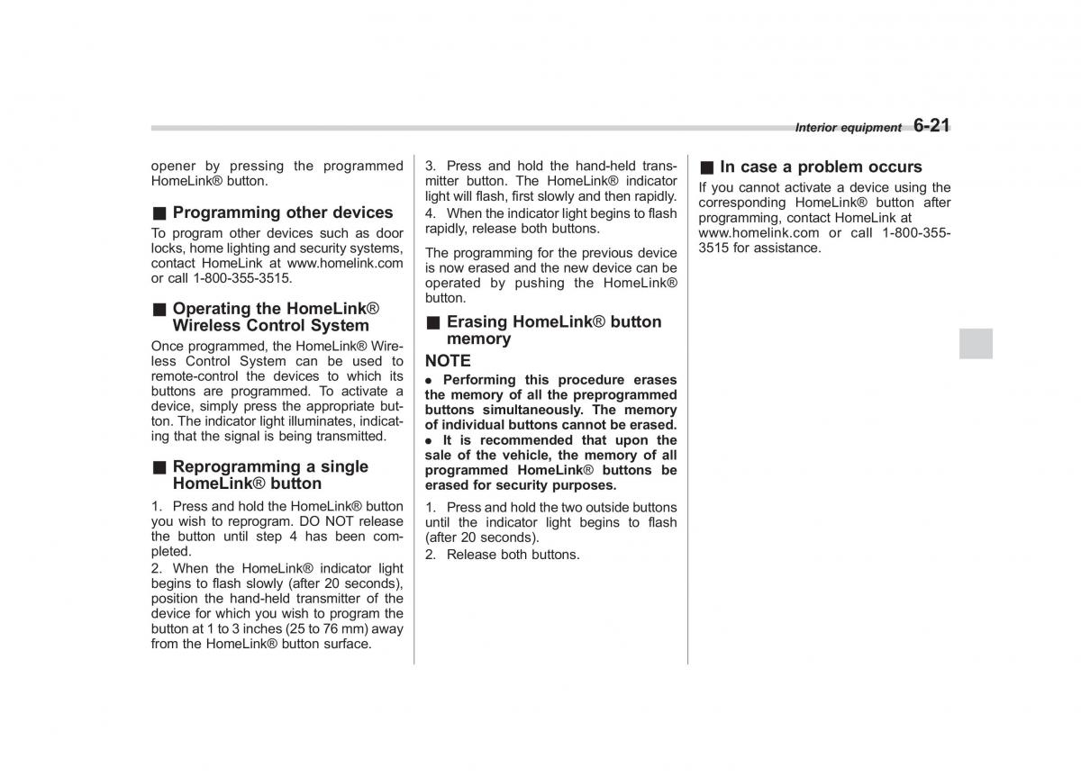 Subaru Tribeca owners manual / page 238