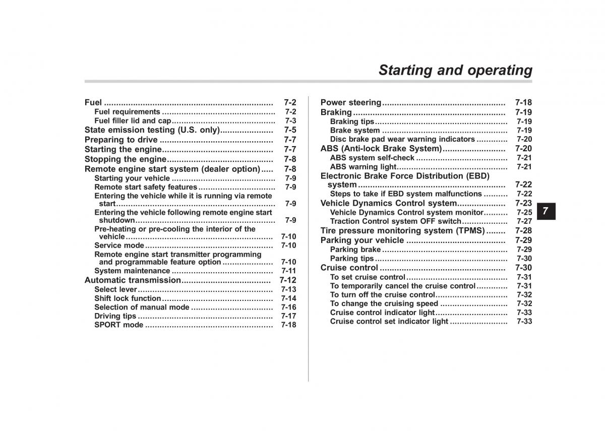 Subaru Tribeca owners manual / page 244