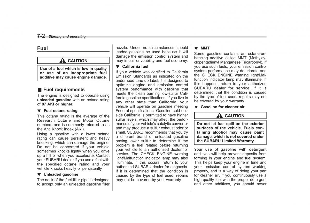 Subaru Tribeca owners manual / page 245