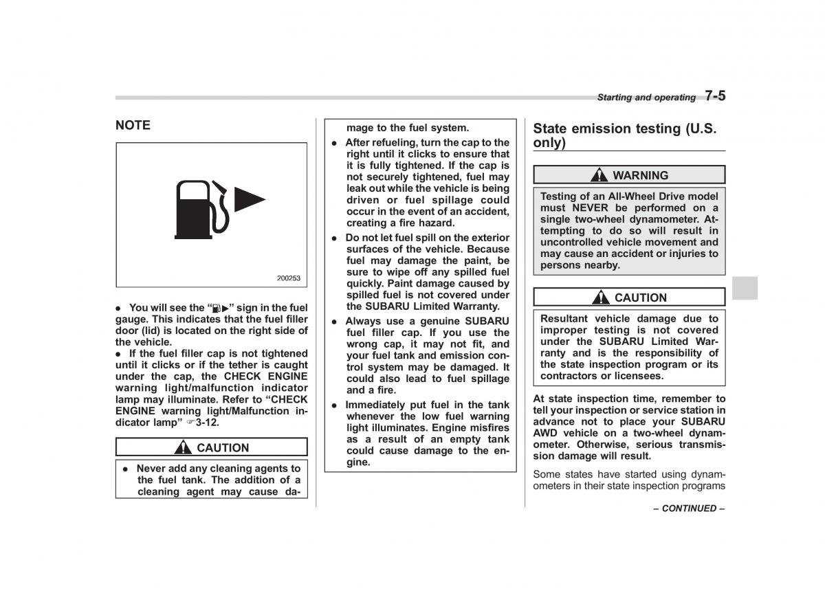 Subaru Tribeca owners manual / page 248