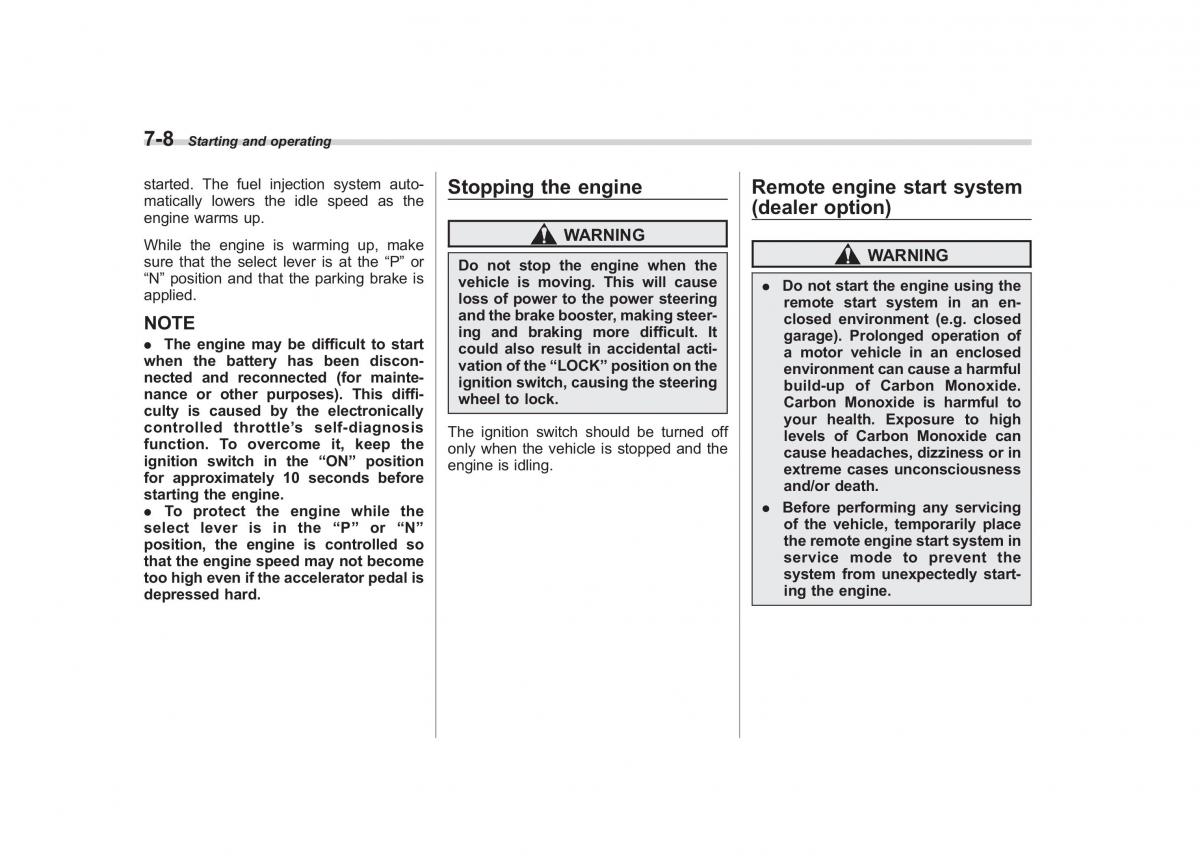 Subaru Tribeca owners manual / page 251