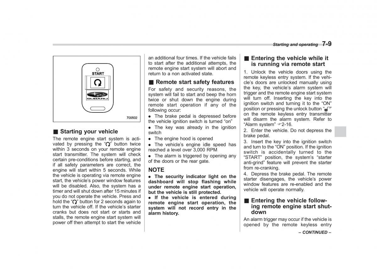 Subaru Tribeca owners manual / page 252