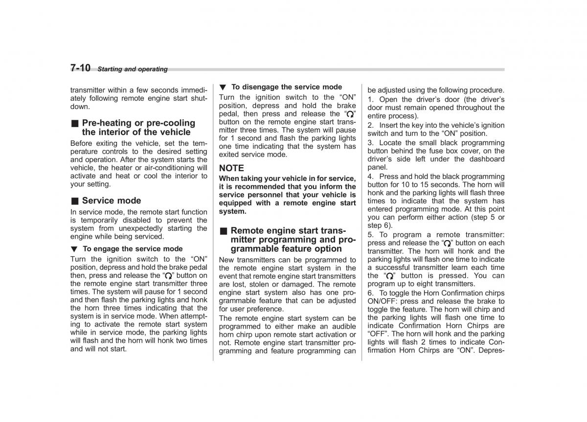 Subaru Tribeca owners manual / page 253