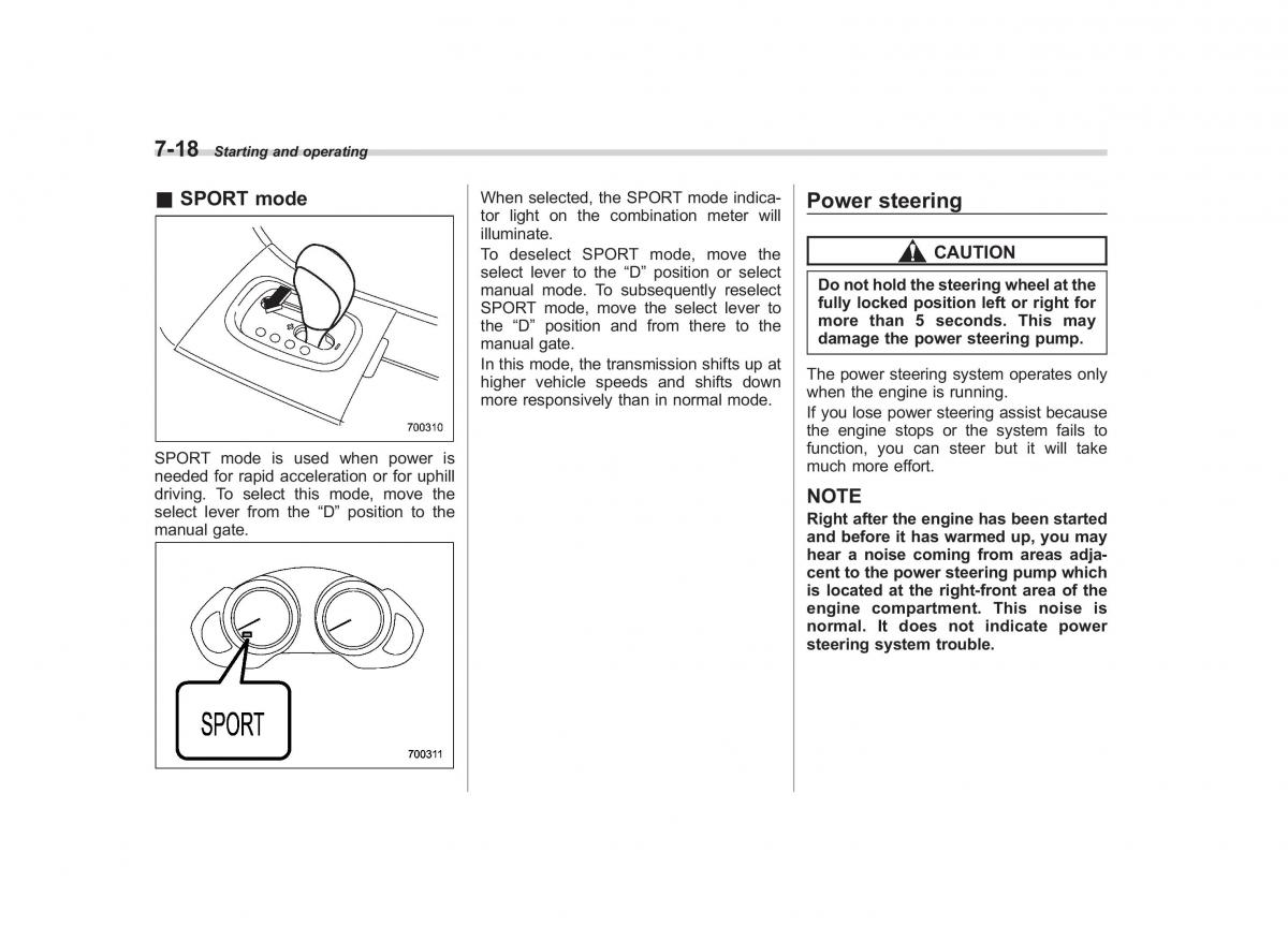 Subaru Tribeca owners manual / page 261