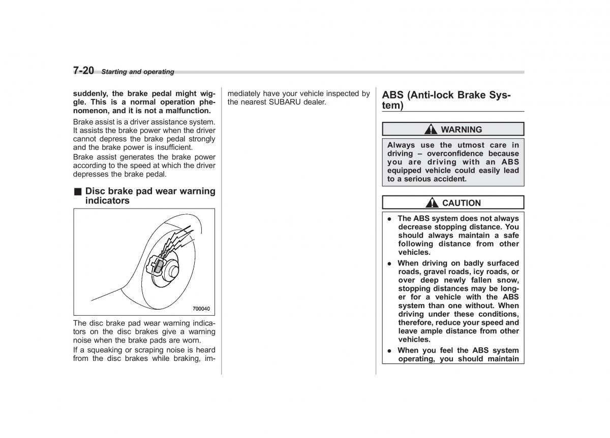 Subaru Tribeca owners manual / page 263