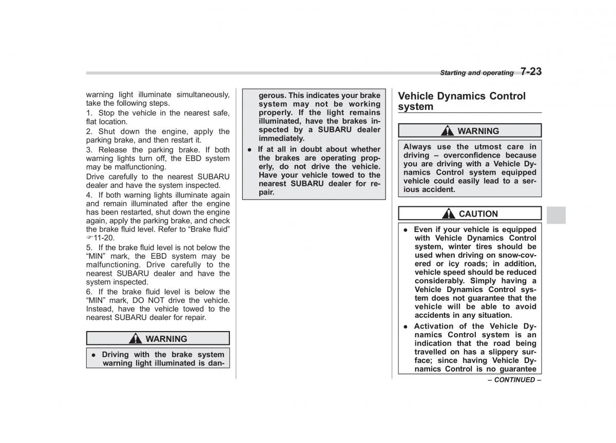 Subaru Tribeca owners manual / page 266