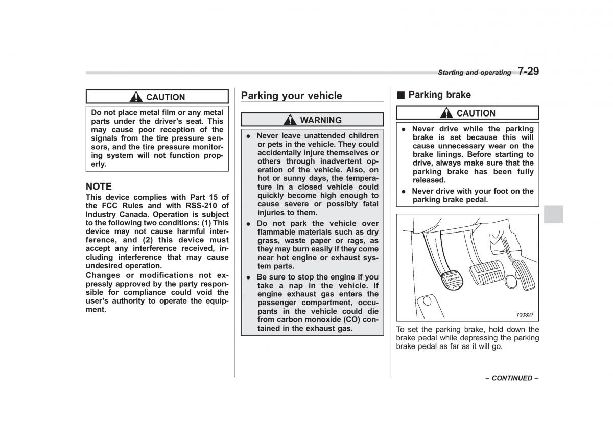 Subaru Tribeca owners manual / page 272