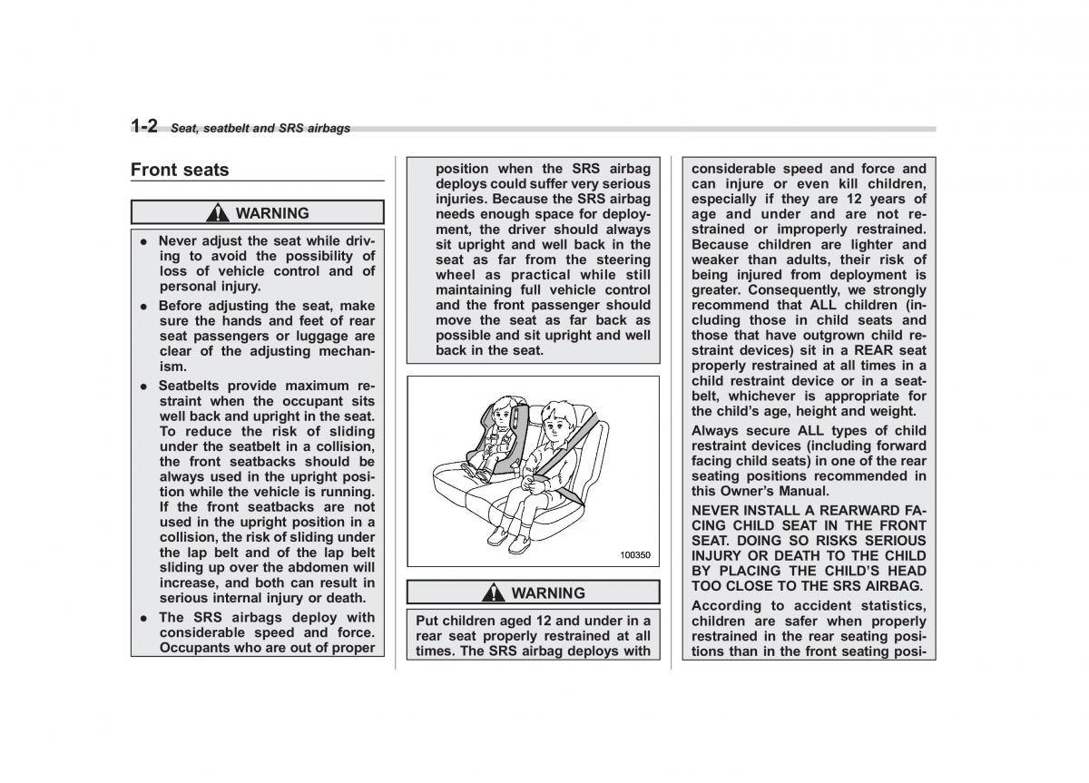 Subaru Tribeca owners manual / page 29