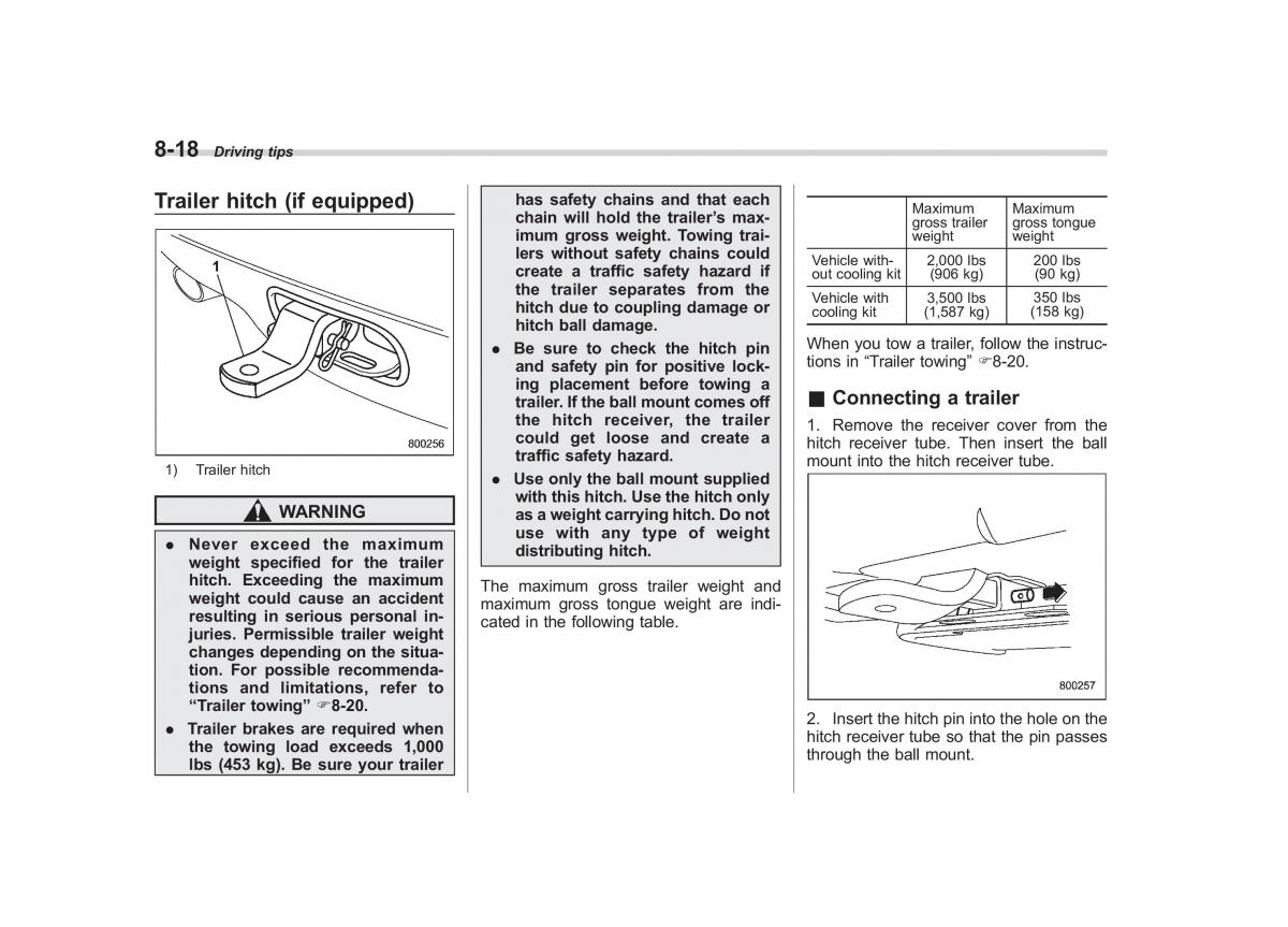 Subaru Tribeca owners manual / page 295