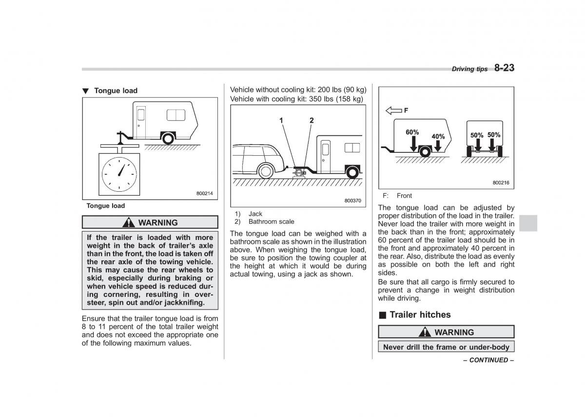 Subaru Tribeca owners manual / page 300