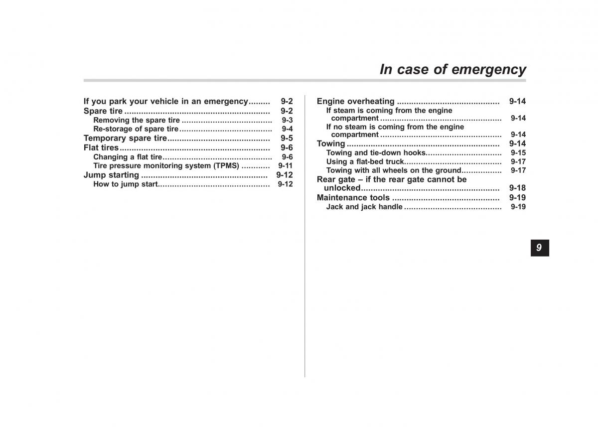 Subaru Tribeca owners manual / page 306