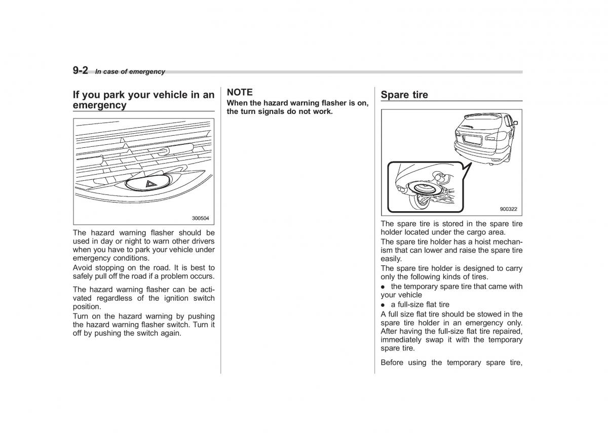 Subaru Tribeca owners manual / page 307